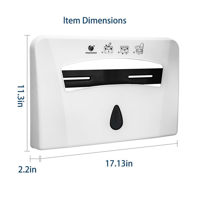 Toilet Seat Cover Dispenser (2-Pcs) Wall Mounted Compatible with Half-fold