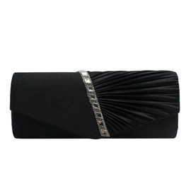 LQSCJS Clutch Women's Evening Bag Satin Women's Envelope Clutch, Elegant Evening Bag Women's Clutch Women's Envelope Clutch Elegant Evening Bag for Wedding, Party, black