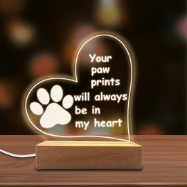 Werncy Pet Memorial Gifts, Express condolences for a friend who has lost a dog or cat, Pet Mourning Gifts, Pet Memorial Acrylic Heart Table Decor,