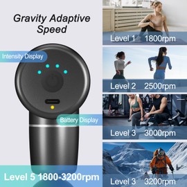 LEERCON Mini Massage Gun,Portable Handheld Deep Tissue Muscle Massager,Full-Metal Travel Massage Gun with 4 Speeds & 8 Massage Heads,for Office,Father, Mother(Black)