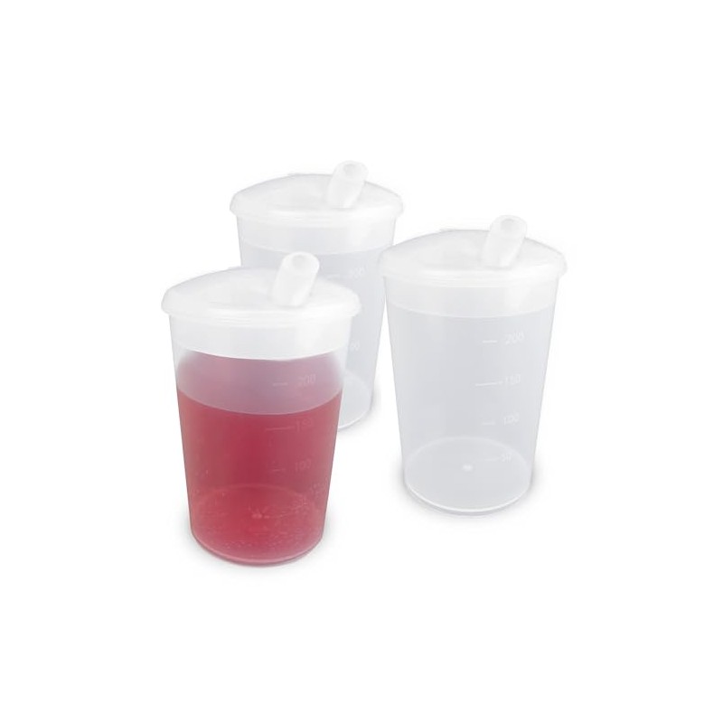 Plastic Beaker with Drinking Lid - Pack of 3 |