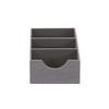 Household Essentials Grey 727-1 Deep 3 Section Drawer Organizer Box