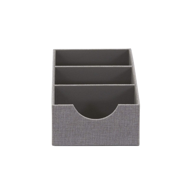 Household Essentials Grey 727-1 Deep 3 Section Drawer Organizer Box