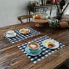 Jsenvpon PP Buffalo Plastic Check Plaid Placemats Wipeable Easy Clean