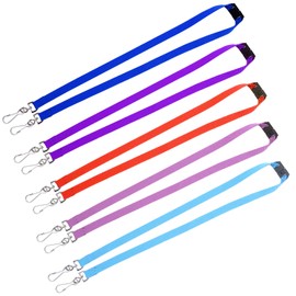 Wisdompro Lanyard 5 Pieces with Double Rotating J Hook and Safety Breakaway Buckle, Lanyard for ID Cards, Keys (Multi-Colour)