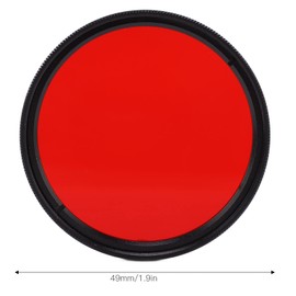 Red Camera Lens Filters, 40.5mm 43mm 46mm 49mm DSLR Camera HD Camera Red Full Color Lens Filter Waterproof Oil Proof Camera Lens Filter with Lens Filter Case,for Most of DSLR Cameras in the(49mm)