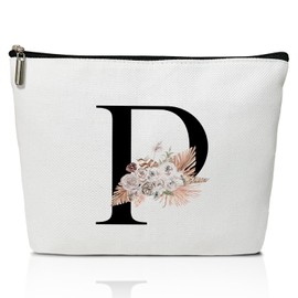 haipino Make up bags for women, Small makeup bag for travel, Bridesmaid gifts for wedding day, Stuff bags for travel, Small makeup pouch for purse, Girls Weekend Gifts（Letter-P