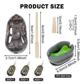 Method Feeder Fishing Tackle, Carp Fishing Feeders 25g 35g 45g Set with Quick Release Mould, Tackle Accessories for Carp Barbel Coarse(COLOR:As Shown)