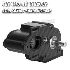 Rcarmumb Center Transmission Gearbox Upgrades Part for 1/10 RC Crawler car Axial SCX10 SCX10 ii 90047 Wraith,Aluminum LCG Middle Transmission Gearbox Hops up,Black