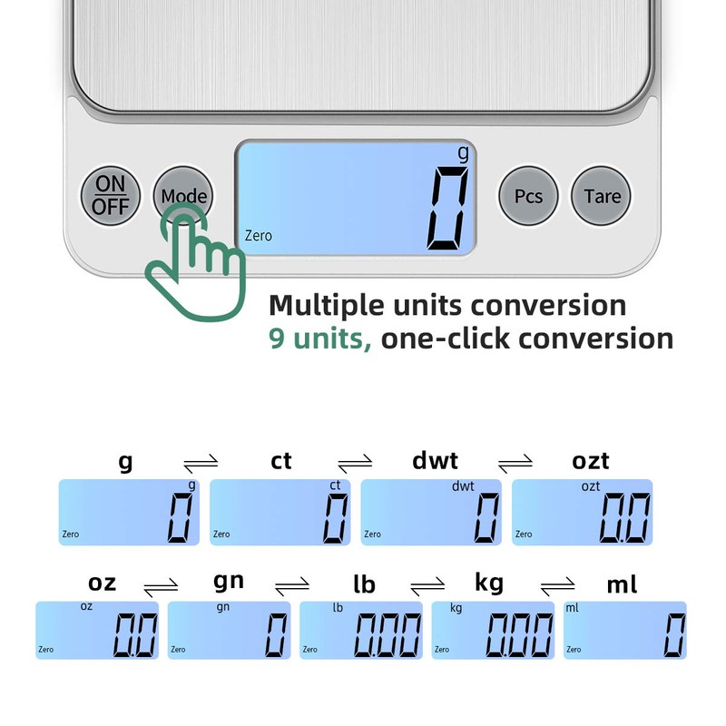 KUBEI Upgraded Larger Size Digital Food Scale Weight Grams and