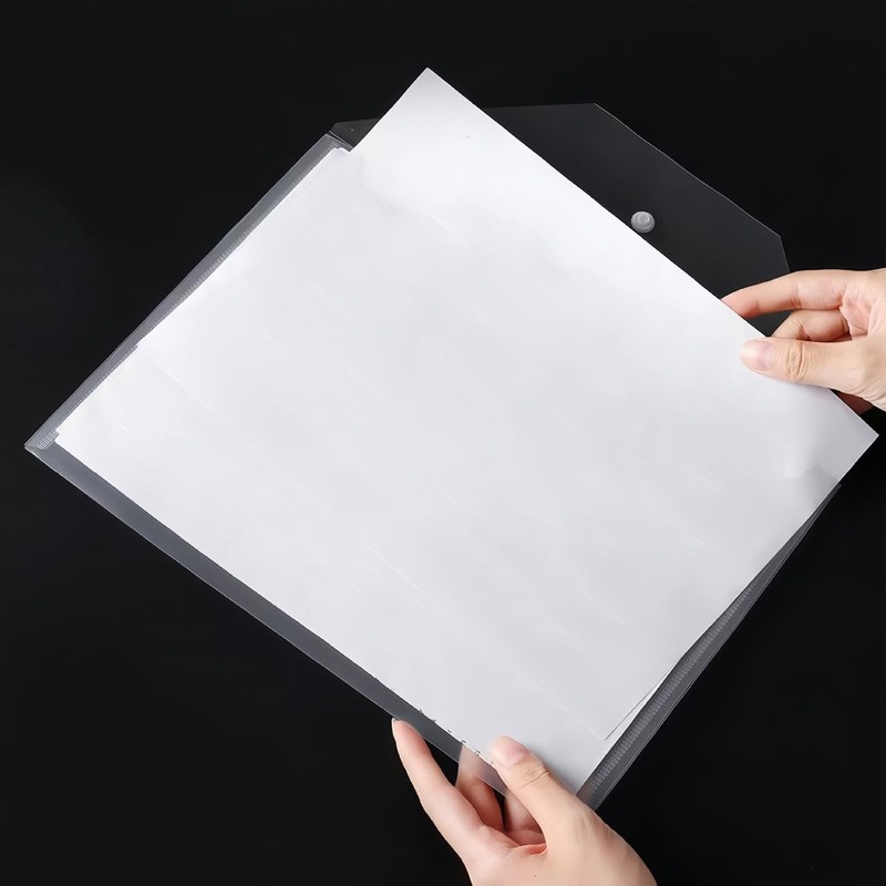 40 Pack Clear Plastic Envelope with Snap Button Closure, Rainforced