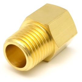 AHFMANG 5PCS Brass Pipe Fitting 1/4" Male NPT x 1/4" Female NPT Adapter