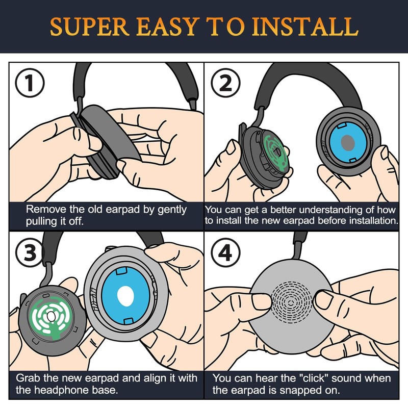 SOULWIT Protein Leather Replacement Ear Pads for Jabra Evolve2 75