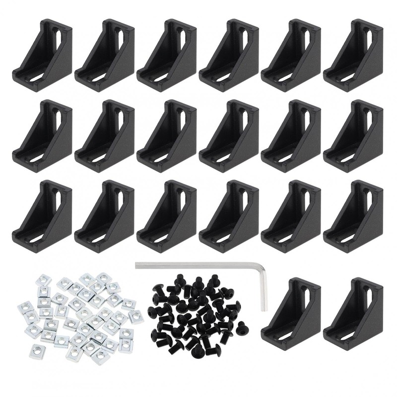 20 Sets 2020 Series Aluminum Extrusion Profile Corner Bracket, CLAHJQX