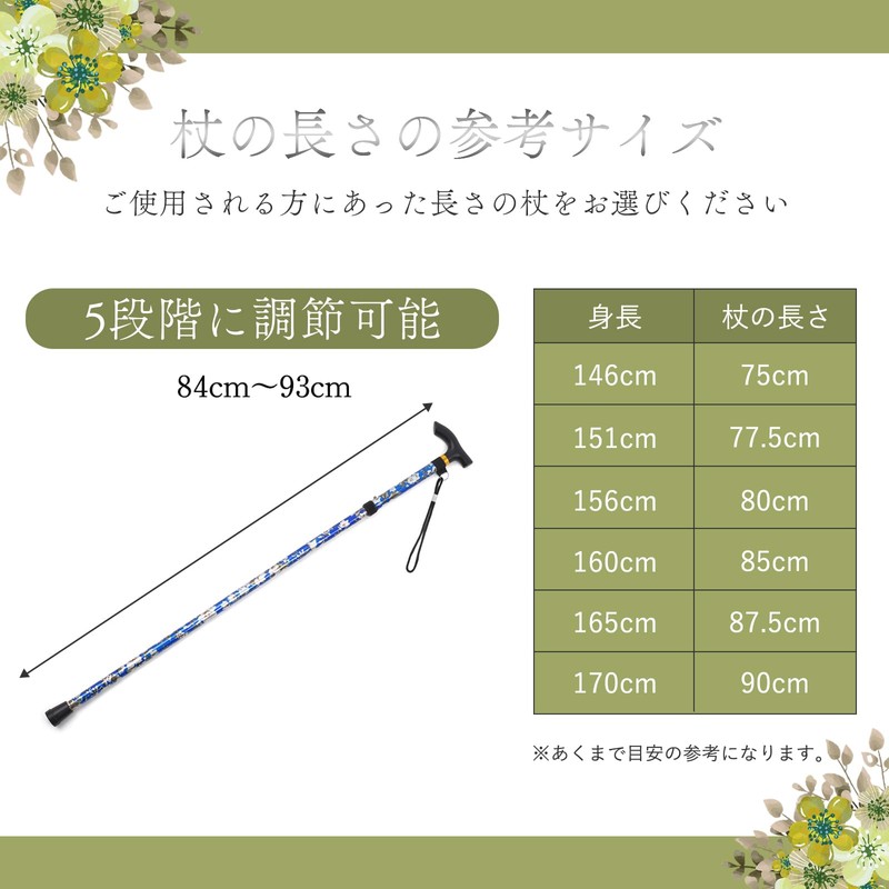 折りたたみ杖 おしゃれ 5段階調整 折りたたみ 杖 伸縮式 歩行支援 超軽量 男性 女性