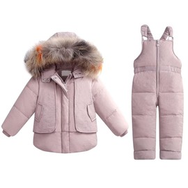 CYTAFE Baby Girls Boys' Snowsuit Winter Clothes Kids Coats Toddler Snow Pants and Jacket Pink 4-5 Years