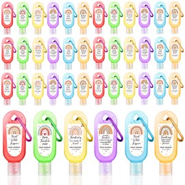 Sacubee 24 Packs Appreciation Teachers Hand Sanitizers Keychains Boho Rainbow Mini 1oz Travel Size Hand Sanitizer Bulk Appreciation Gifts for Teacher's Day Christmas Employees Women Gift