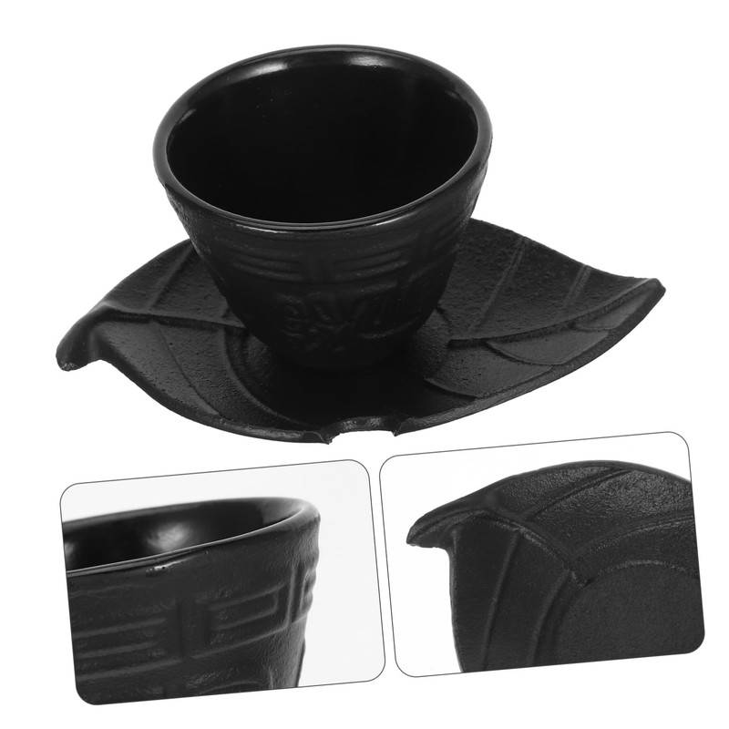 LABRIMP 1 Set Cast Tea Cup Set with Coaster Retro