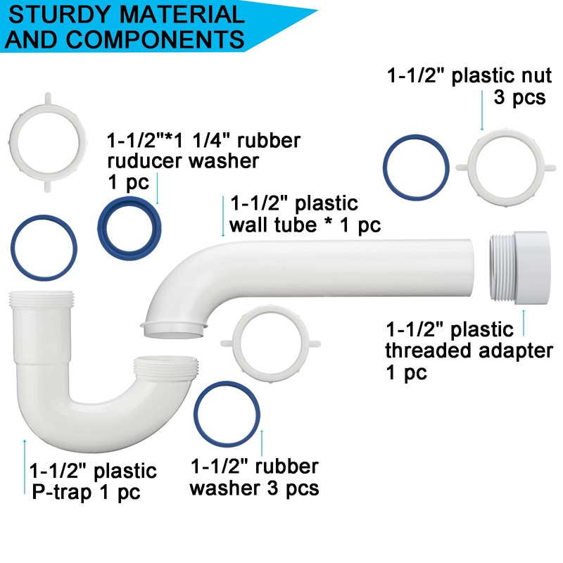 (1 Pack) Yariwiz White P Trap 1 1/2 Inch for