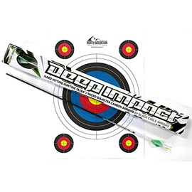 Black Eagle Arrows Deep Impact Crested Fletched Arrows with 2 inch Vanes - .001 Straightness, 500 Spine - 6 Pack - with Target