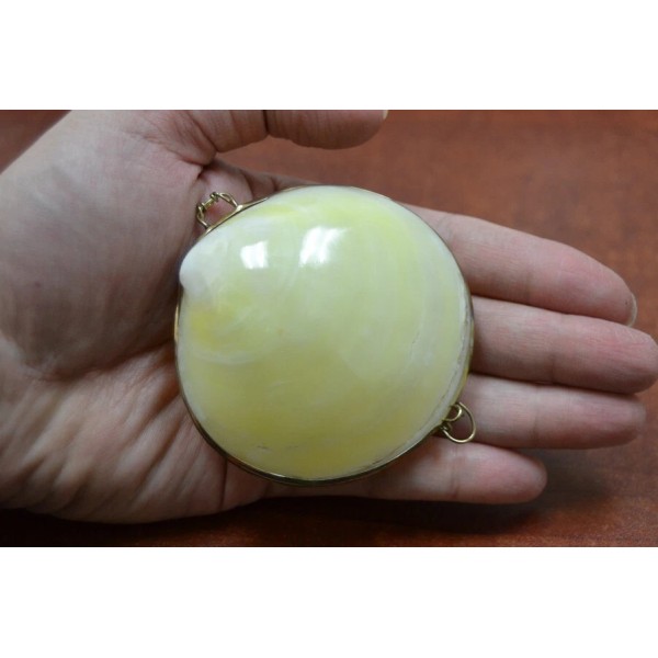Unbranded YELLOW MOTHER OF PEARL SEA SHELL PILL TRINKET BOX