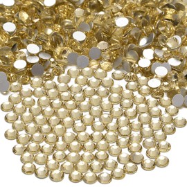 NCB NCB 2000pcs Flatback Round Glass Nail Art Rhinestones Crystal for DIY Making Accessories Shoes, Clothes, Face Art, Bags, Manicure (Jonquil, SS10 2000pcs)
