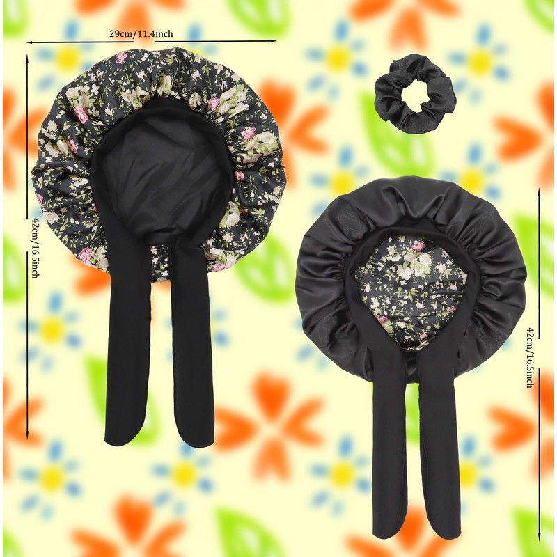 SENGTERM Kids Bonnets for Girls, Double Reversible Silk Hood for