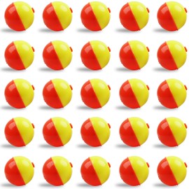 SILANON Fishing Bobbers Set,25-50pcs Snap-on Fishing Floats Bobbers Push Button Round Buoy Floats Bobber for Fishing Tackle Accessories Orange/Yellow