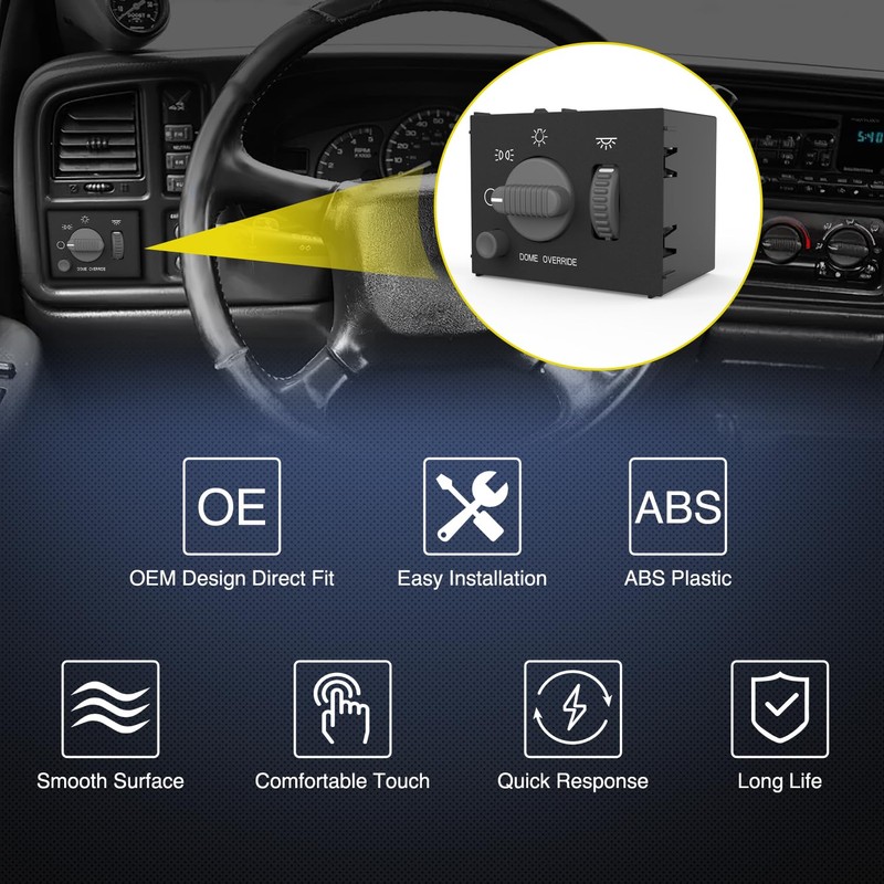 Nilight Headlight Dimmer Switch Compatible with 1999 2000 2001 2002