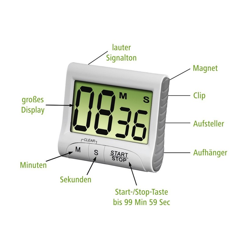 Xavax Countdown 00111319 Kitchen Timer Digital, White