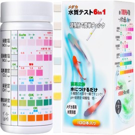 Medaka Honpo Daikokuya Medaka, Water Quality Inspection, Aquarium, Medaka Pot, Biotobe, 6 in 1 Water Quality Inspection Kit, Litmus Paper, Test Paper, Hardness, Nitrates, Carbonate Hardness, Chlorine, PH (100 Pieces)