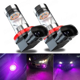 AQJ 2x H11 H8 LED Bulbs pink purple 100W Super Bright Fog Light DRL Light High Power