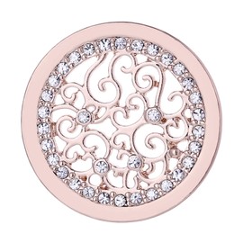 Morella Women's Amulet Coins, 33 mm Zirconia Stones, Base Metal
