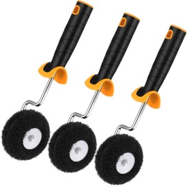 Leumoi 3 Pieces Drywall Corner Rollers Drywall Corner Compound Roller 3.5 Inch Putty Brush 12 Inch Handle for Mud Application Textured Coatings and Ceiling Wall Covering