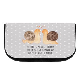 Mr. & Mrs. Panda Cosmetic Bag Snail Love - Gift, Wife, Toiletry Bag, Couples, Marriages, Makeup Bag, Cosmetic Bag, Toiletry Bag, Couple, Wedding Anniversary, Happy