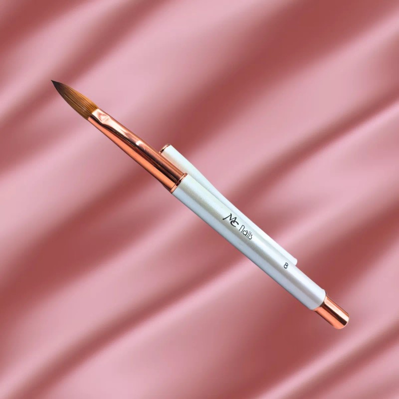 Mc Nails Pincel Kolinsky Blanco #8 Para Acrílico Uñas. Mc