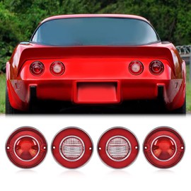 G-PLUS Tail Lights Assembly w/Backup Lights Compatible with Chevy Corvette 1975 1976 1977 1978 1979 Tail Brake Lamps 4PCS 924028