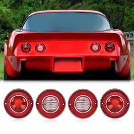 G-PLUS Tail Lights Assembly w/Backup Lights Compatible with Chevy Corvette 1975 1976 1977 1978 1979 Tail Brake Lamps 4PCS 924028