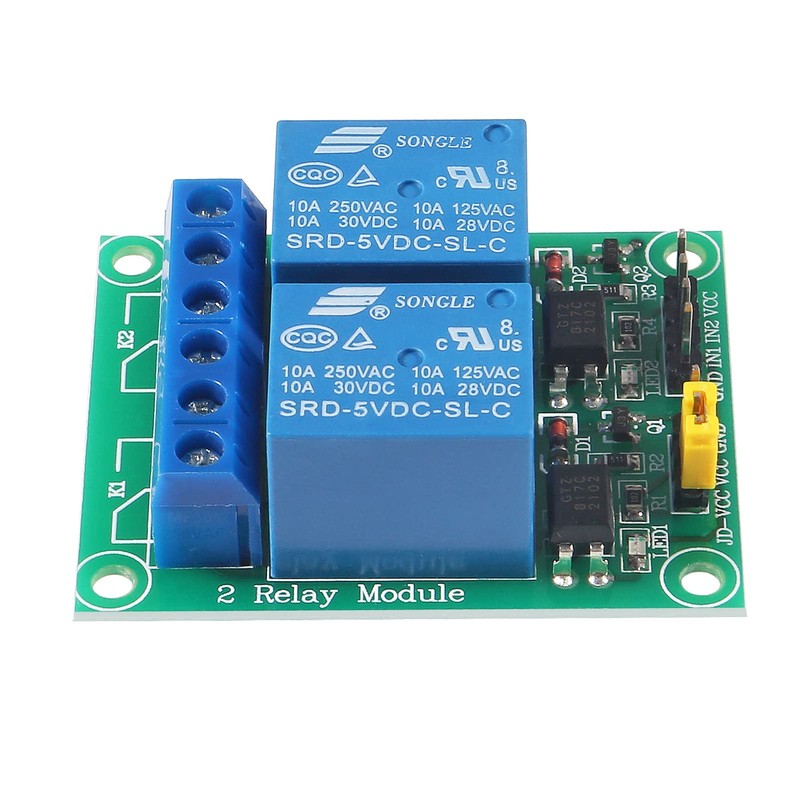 AOICRIE 3pcs 2 Channel DC 5V Relay Module for Arduino