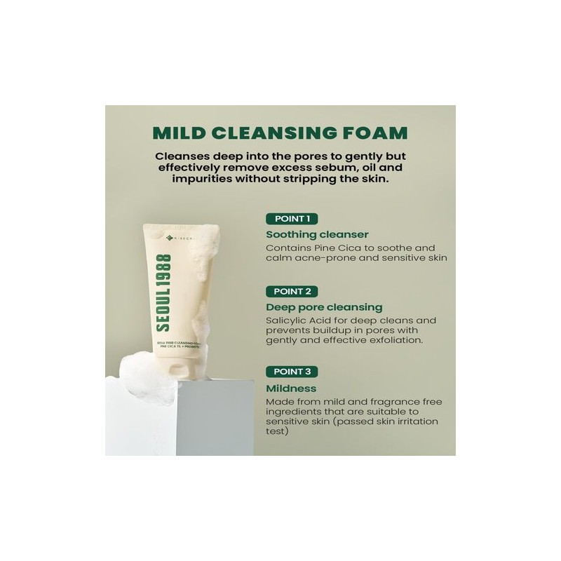KSECRET [KSECRET]SEOUL 1988 Cleansing Foam : Pine Cica 1% +