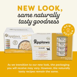 Applaws Natural Wet Cat Food, 24 Count, Limited Ingredient Canned Wet Cat Food, Multipack Chicken Selection in Broth, 2.47oz Cans…