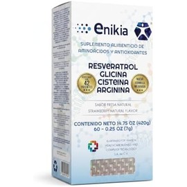 Resveratrol, L Glicina, L Arginina y L Cisteína, Suplementos alimenticios con aminoácidos y antioxidantes elaborados con NANOTECNOLOGIA 60 sobres