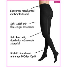 Hudson Women's Tights Thermal Warming 100 Denier, Black 0005