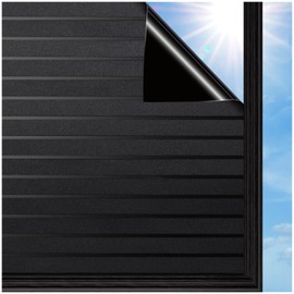 Privacy Film Heat Blocker Window Tint - Black Out Blinds No Adhesive Glass Film Static Cling Insulation Sticker Reflective Cling (118.1 x 23.6 Inch)