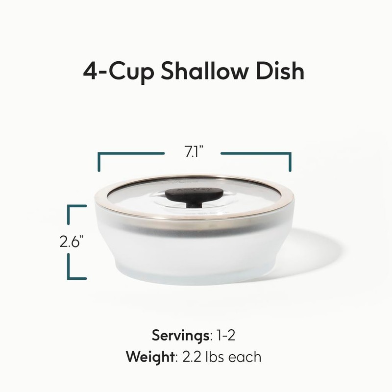 Anyday 4-Cup Microwave Cookware & Glass Container with Glass Lid,