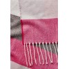 camel active Women's Soft Woven Scarf with Checked Pattern, Pink-Grey