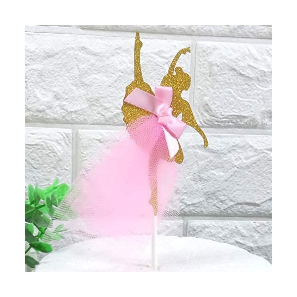 Flairs New York Happy Birthday Decorations Cake Toppers Party Props (Pack of 1 Cake Topper, Baby Pink Giselle Position)