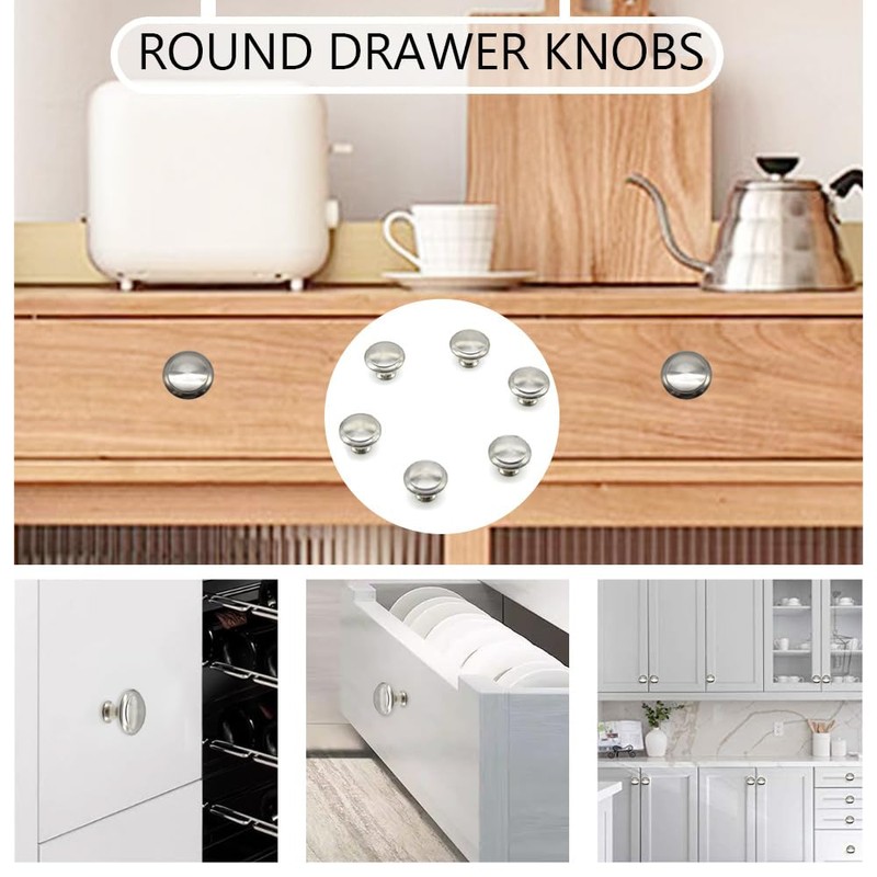 Ruidee Pack of 12 Cabinet Knobs, Round Pull Handles, Knob