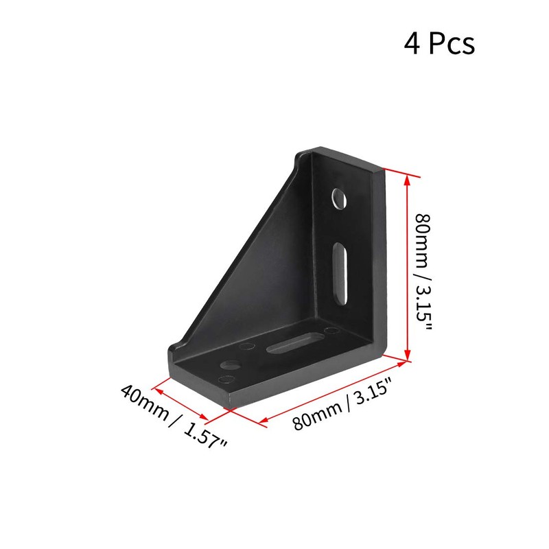 sourcing map Inside Corner Bracket Gusset, 80mm x 80mm for