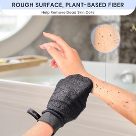 SimpleField Korean Exfoliating Mitt for Remove Dead Skin. 100% Viscose Deep Kessa Exfoliating Glove for Body Scrub, Keratosis Pilaris and Self Tanning Removal. Easily Smooth Skin Surface. (1 Piece)